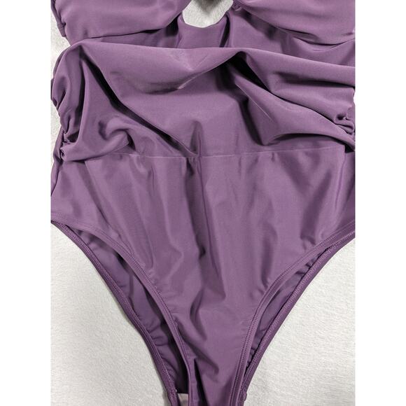 NWT Cupshe Swim Suit Women's Small Purple One Piece Ruched Adjustable Strap - Picture 7 of 12